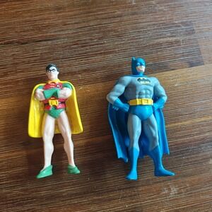 1989 Vintage Set of 2 DC Comics Applause Batman Robin PVC Figures Comic
